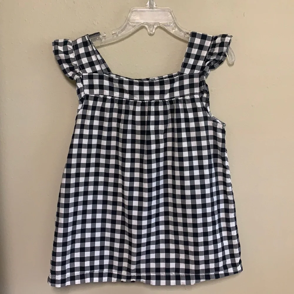 Justice & Carter’s bundle girls black & white gingham top and denim skort